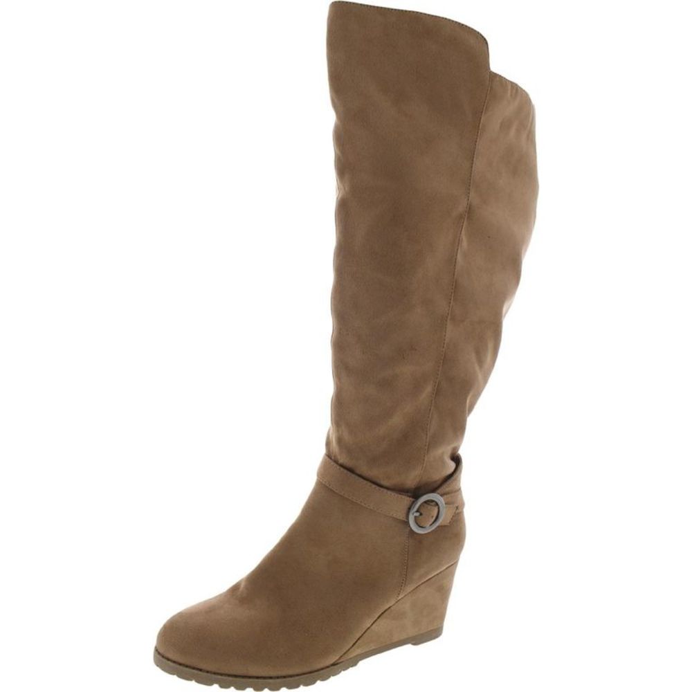 Journee Collection Womens Tan Faux Suede Tall Over-The-Knee Boots Shoes NWT